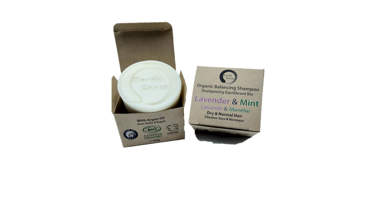 Organic Certified Balancing Solid Shampoo - Lavender & Mint - Dry & all Hair Types 60g-2